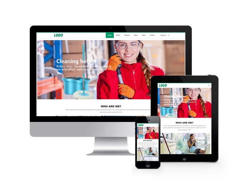 清潔用品類外貿(mào)網(wǎng)站pbootcms模板(自適應(yīng)手機(jī)端)