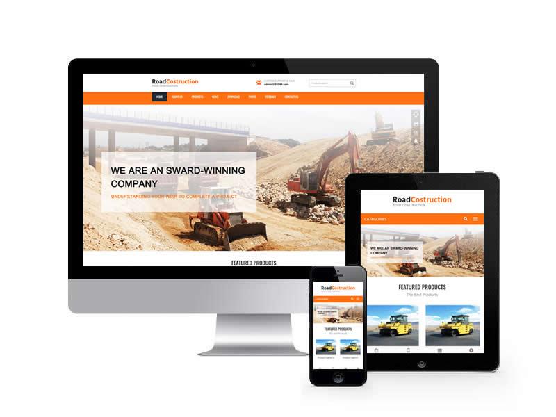 機械設備類英文外貿網站pbootcms模板(自適應手機端)