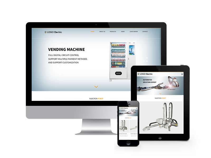 注射機器人英文外貿類網站pbootcms模板(自適應手機端)
