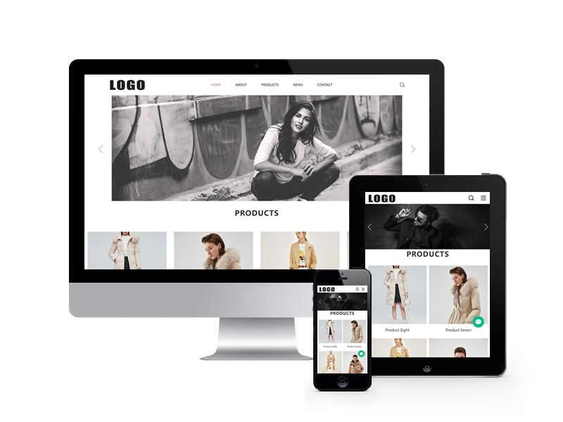 服裝服飾外貿類網站pbootcms模板(自適應手機端)